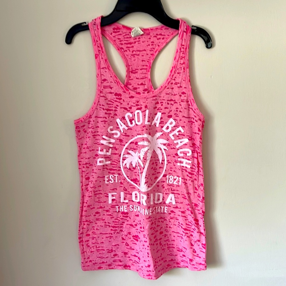 Pink and white tank from Pensacola Beach